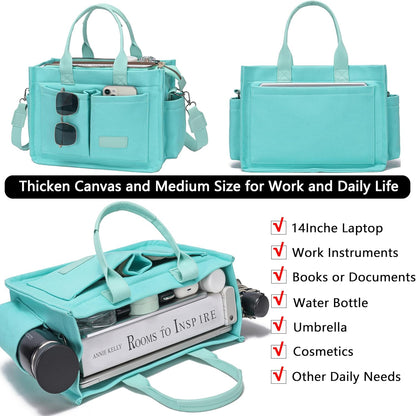 ZHMO Canvas Tote Bag for Women,Women's Bags Crossbody Bags Work Laptop Tote Bag Large Handbags Purse for Travel Nurse Teacher