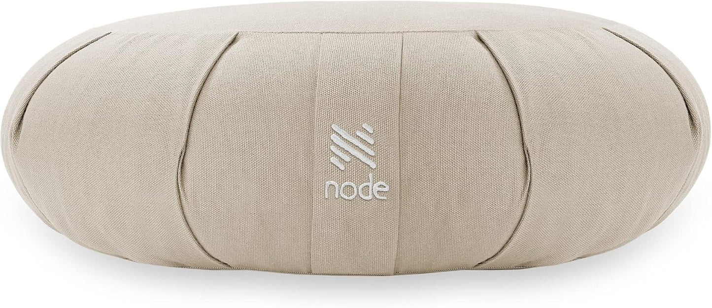 Zafu Meditation Cushion, 15" Round Buckwheat Yoga Pillow with Organic Cotton Cover