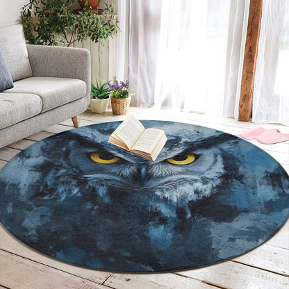 Machine Washable Modern Round Area Rug, Room Sofa Yoga Soft Round Carpet, Home Decor Non Slip Kitchen Office Circle Rug Union Jack Flag UK Mandala Art, 60inch