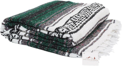 Open Road Goods Blue Mexican Blanket - Authentic Serape Falsa Blanket - Handmade