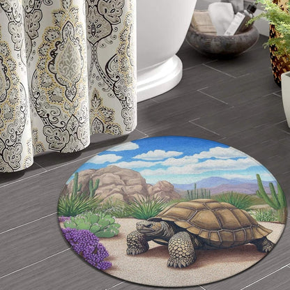 Room Sofa Yoga Soft Round Carpet, Home Decor Non Slip Kitchen Office Circle Rug, Machine Washable Modern Round Area Rug Beach Turtles, 60inch