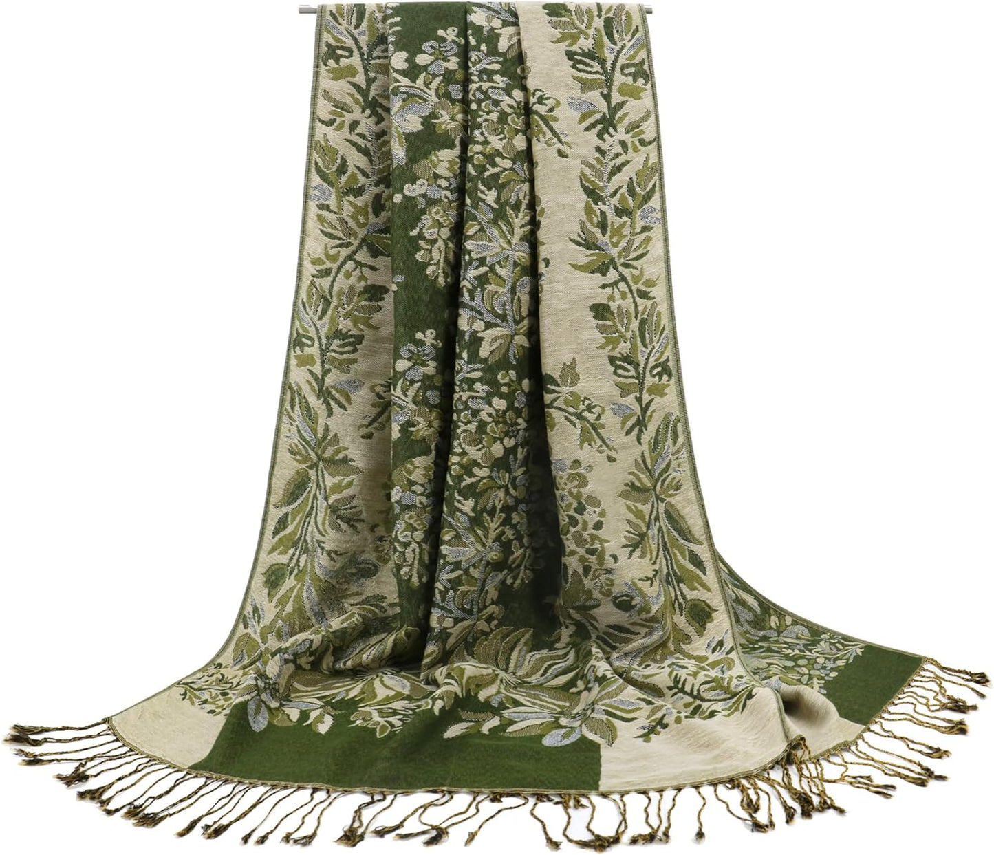 vimate Silky Paisley Pashmina Shawl Scarf-Women's Soft Double-side Jacquard Pashminas Wrap for Evening Dress Travel Shawl