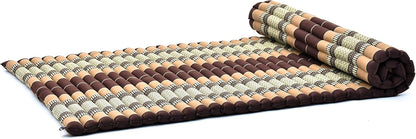 Leewadee - Kapok Roll Mat – Handcrafted Folding Sleep & Relaxation Mattress from Thailand, Ideal as Guest Bed, Camping Mat, Yoga Mat or Traditional Futon, 75 x 39 inches, Anthracite