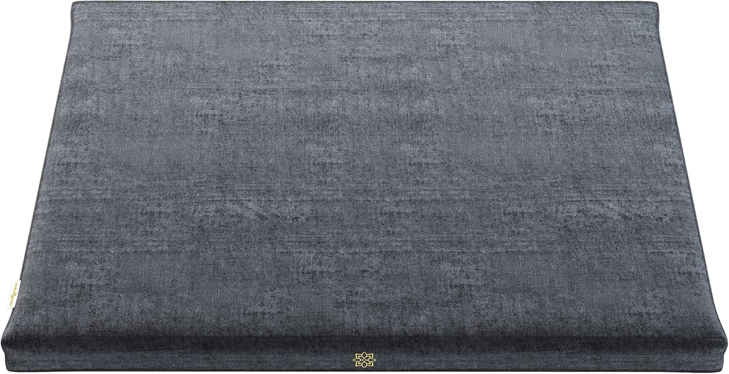 Mindful & Modern Zabuton Meditation Mat - Cotton Filled Yoga and Meditation Pad - Zabuton Meditation Cushion for Kneeling and Sitting Support - Large Rectangular Sitting Floor Pillow for Bench or Zafu