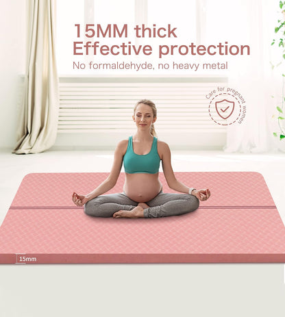 nuveti Large Exercise Mat - 15mm/20mm/30mm Thick Yoga Mat | Workout Mat for Fitness, Yoga, Pilates, Stretching & Floor Exercises for Women & Men with Free Carrying Bag