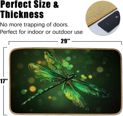 Doormat Yoga Frog Front Door Mat Indoor Outdoor Entrance,Pink Lotus Flower Door Mat Waterproof Low Profile All-Season,Easy Clean Patio Porch Entryway Floor Rug 17x29 Inch