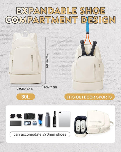 Gym Backpack for Women Men,Cheer bag,Lightweight Gym Bag with Shoe Compartment, Waterproof Sports Backpack with Wet Pocket, Black