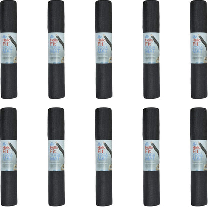 10-Pack Yoga Mat, 68" x 24" Non Slip Exercise Mat, 4mm Thick Gym Mat for Fitness and Stretching, Bulk Non Toxic Yoga Mats for Schools and Studios