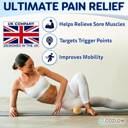 COZLOW Double Lacrosse Silicone Massage Ball - Cobalt Blue - Peanut Trigger Point Roller for Mobility, Deep Tissue Therapy, Myofascial Release - Acupressure Tool for Muscle Pain Relief