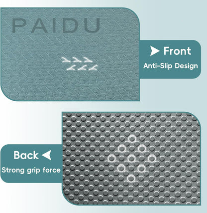 PAIDU Foldable Yoga Mat for Travel, 70"x24"x0.31" (8MM) TPE Double-Sided Non-Slip Pilates Mat with Carrying Bag for Yoga, Pilates, Fitness and Home/Outdoor Workouts