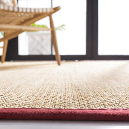 SAFAVIEH Area Rug 11x15 - Natural Fiber Collection - Large - Maize & Linen Color, Sisal, Woven Design with Border (NF141B) - Colors B