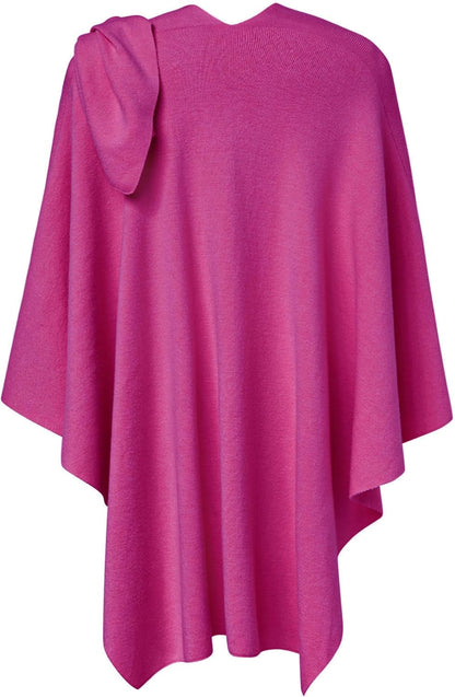 PULI Womens Large Cross Front Poncho Sweater Wrap Topper Knitted Elegant Shawls Cape for Fall Winter