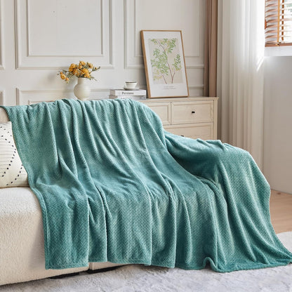 NEWCOSPLAY Super Soft Throw Blanket Light Purple Premium Silky Flannel Fleece Leaves Pattern Lightweight Bed Blanket All Season Use (Light Purple, Throw(50"x60")) - Colors A