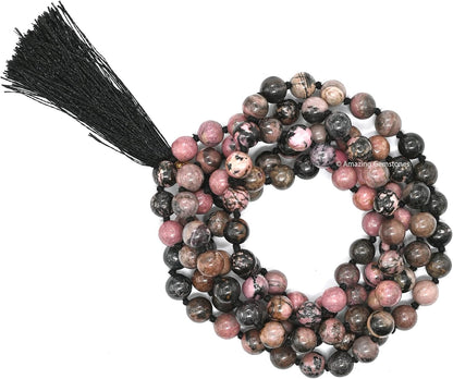 Amazing Gemstone 108 Beads Handmade Mala (Knotted, Rudraksha) - Colors A