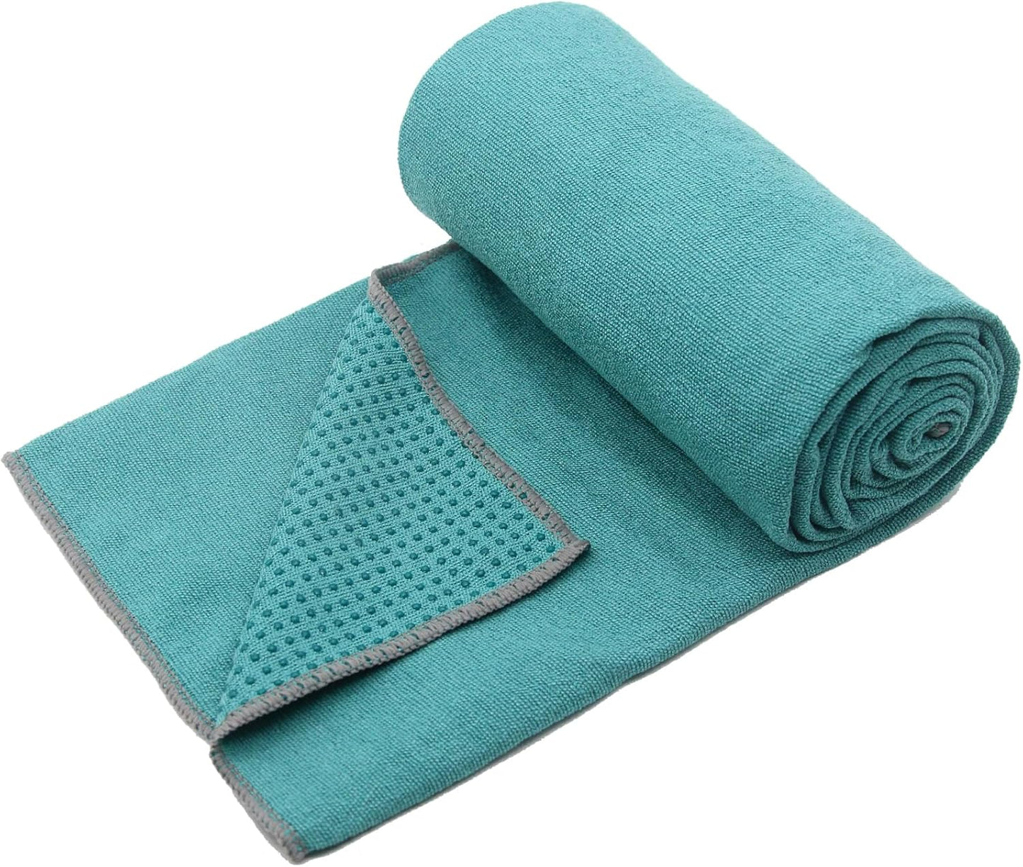 Eunzel Yoga Towel,Hot Yoga Mat Towel with Grip Dots Sweat Absorbent Non-Slip for Hot Yoga, Pilates and Workout 24" x72", Purple & Blue