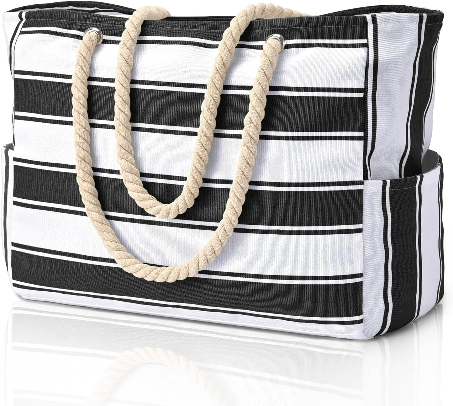 Becokan Beach Bags for Women Large Waterproof Beach Tote Bag Zipper Beach Bags Waterproof Sandproof Swim Pool Bag Large Tote