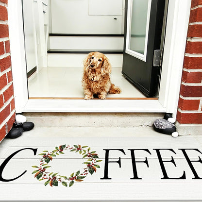 Coffee Kitchen Rug, 20"x47" Soft Velvet Kitchen Runner, Laundry Room Rugs Thickened TPR Bottom Floor Mat, Friendly for Kids & Pets, Multi-Use for Yoga Office, Coffee Station Rug Decor