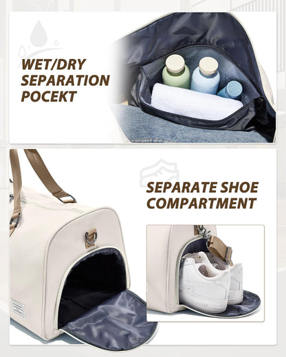 Gym Bag Womens Mens with Shoes Compartment and Wet Pocket Travel Duffel Bag for Women for Plane Sport Gym Tote Bags Swimming Yoga Waterproof Weekend Overnight Carry on Bag Hospital Holdalls - Colors C