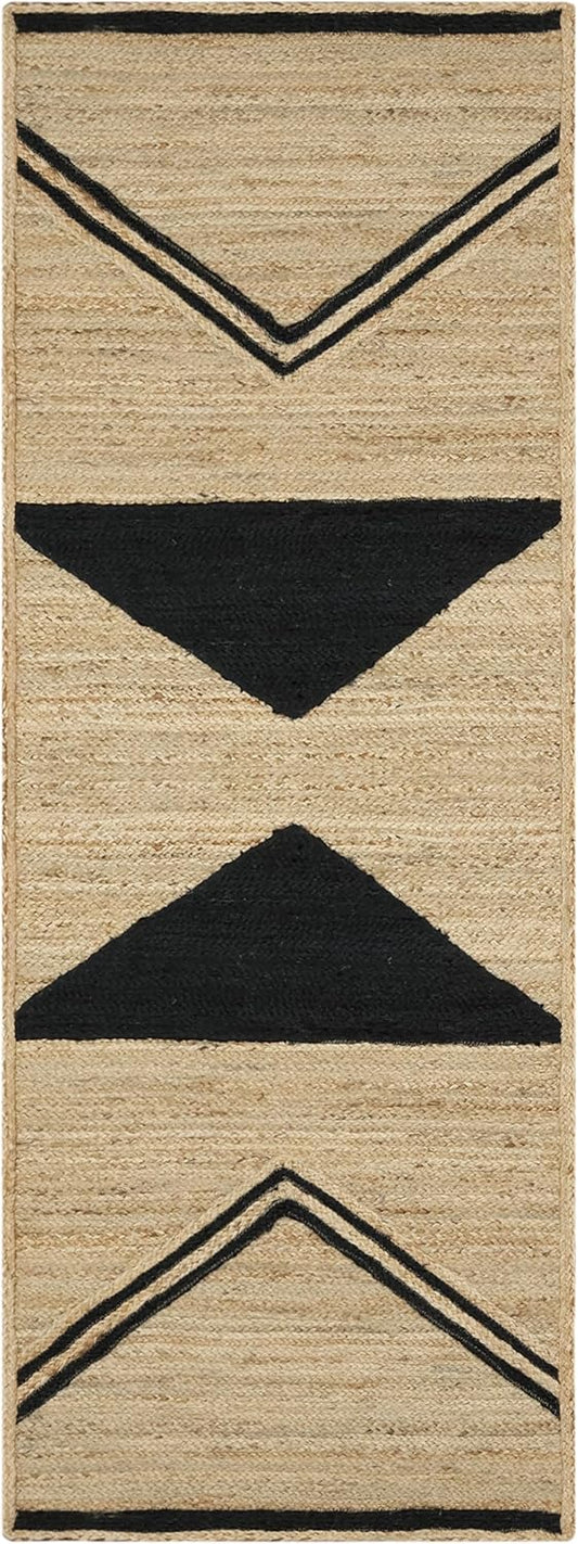 Kilim Area Rug 2x3 Flatweave Hand Braided Jute Offwhite Beige Design Handmade Boho Thick 0.27" Geometric Pattern Carpet Sisal Jute Rug Indoor Outdoor Use Rugs for Bedside, Kitchen, Yoga Mat - Colors C