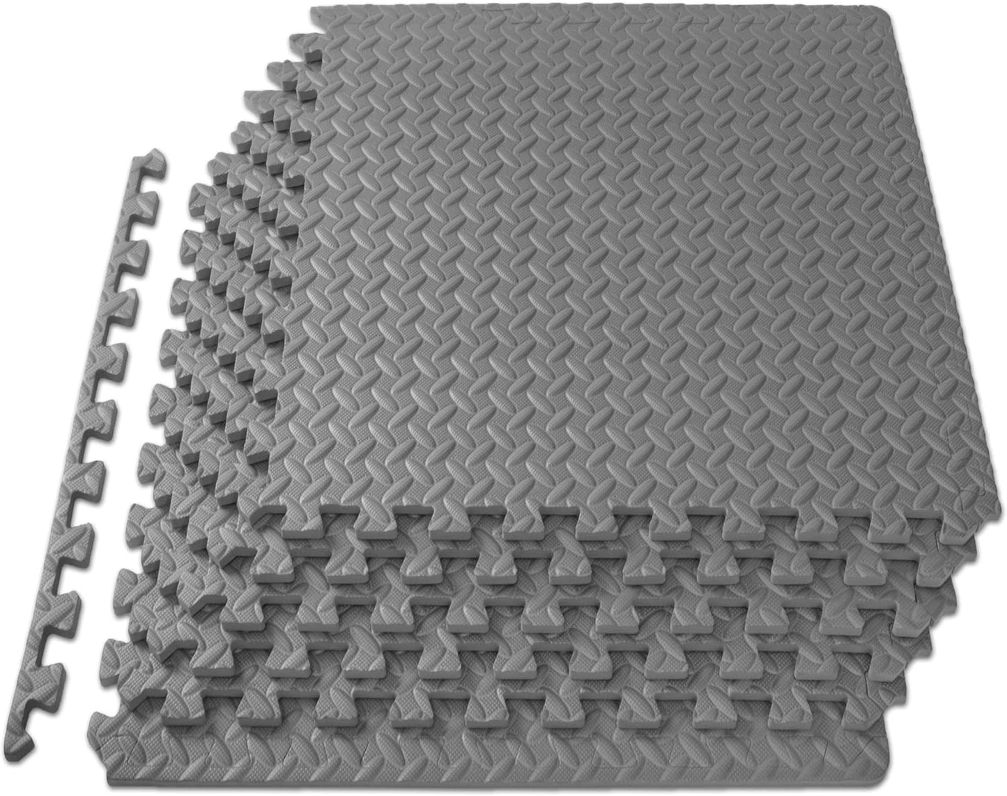 ProsourceFit Exercise Puzzle Mat ½-inch, EVA Interlocking Foam Floor Tiles for Home Gym, Workout Equipment, Kids Play Areas, Black, 24 SQ FT - 6 Tiles