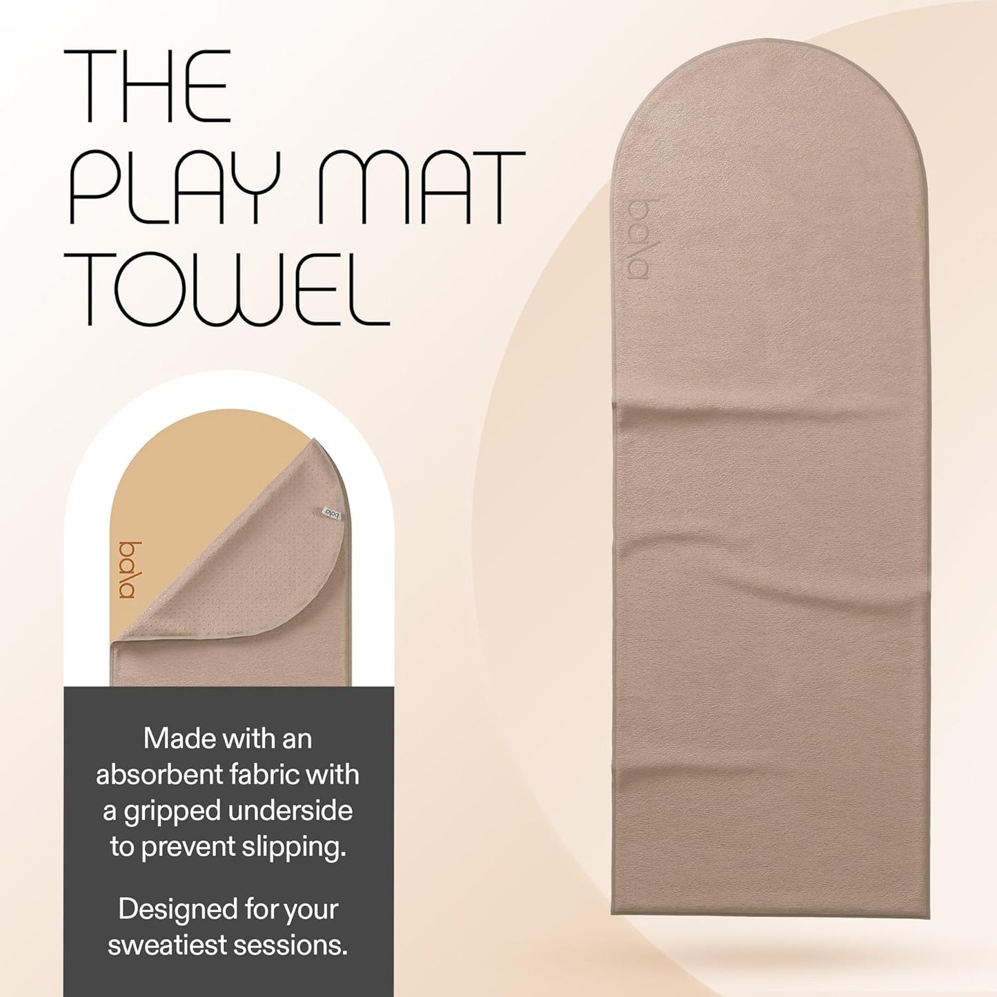 Bala Play Mat Towel, Sea - Non-Slip Absorbent Gym Towels Designed for Sweat, Hot Yoga, Pilates & Core Training Workouts - Fitness & Exercise Gear Essentials for Working Out - Men & Women