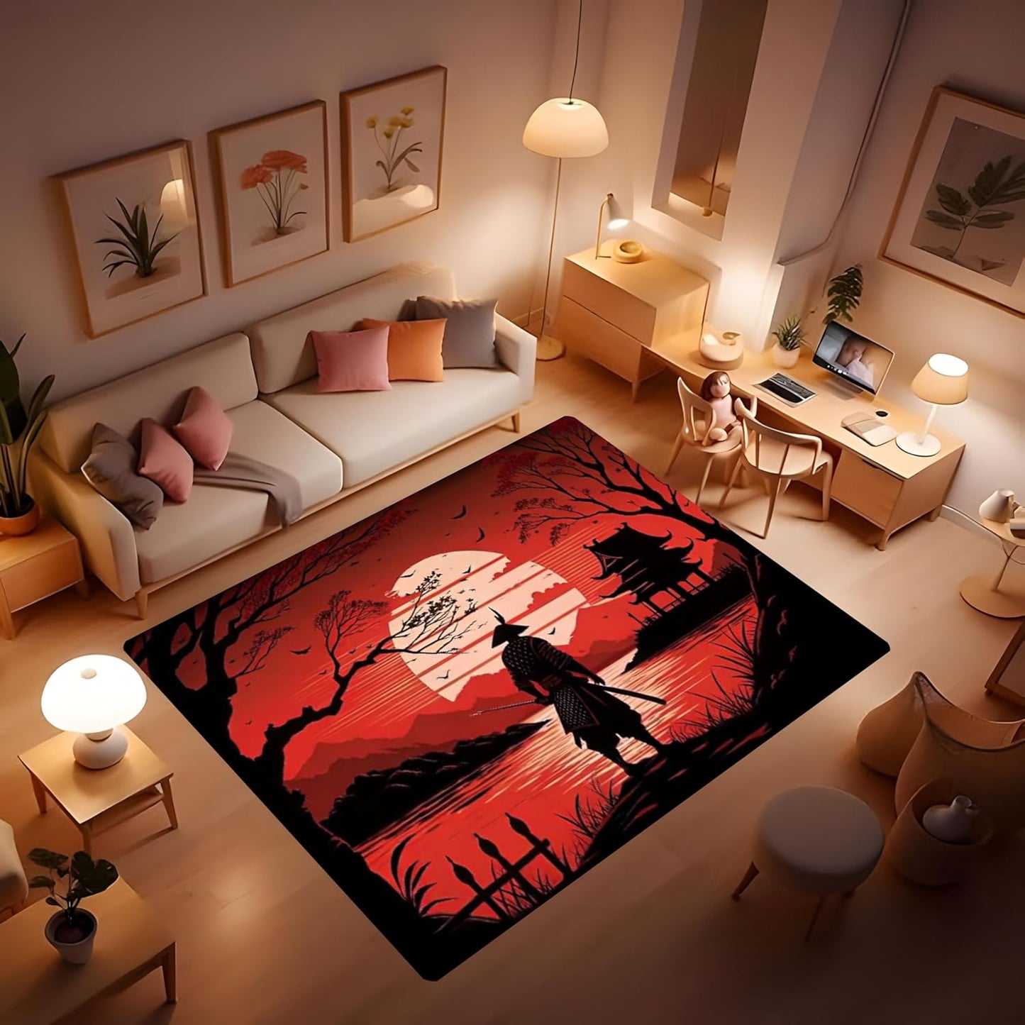 Butterfly Carpet Area Rug - Lovely Butterflies Printed Carpets for Kids Butterfly Theme Living Room Indoor Bedroom Decor Soft Polyester Yoga Mat 2'x3'