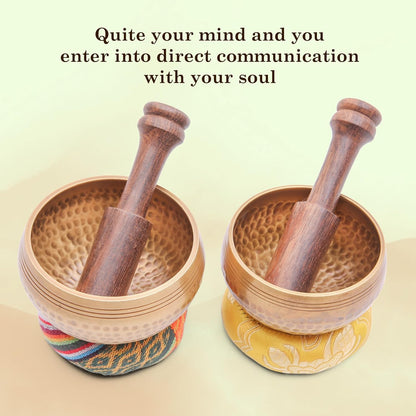 Tibetan Singing Bowl Set - Authentic Cuencos Tibetanos for Sound Healing, Meditation & Chakra Balancing - Includes Cushion, Mallet-Unique Spiritual Gifts for Women and Men (7 Chakra Hand Hammered Set)