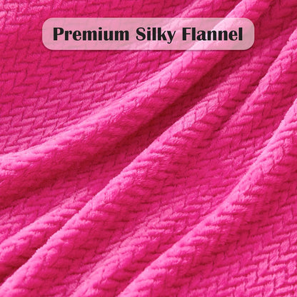 NEWCOSPLAY Super Soft Throw Blanket Light Purple Premium Silky Flannel Fleece Leaves Pattern Lightweight Bed Blanket All Season Use (Light Purple, Throw(50"x60")) - Colors B