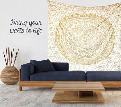 raajsee Indian Cotton Green Tapestry Mandala Wall Hangings- Tapestry For Bedroom - Indie Wall Tapestry Hippie Room Decor - Boho Small Tapestrys Aesthetic 30x40 Inches