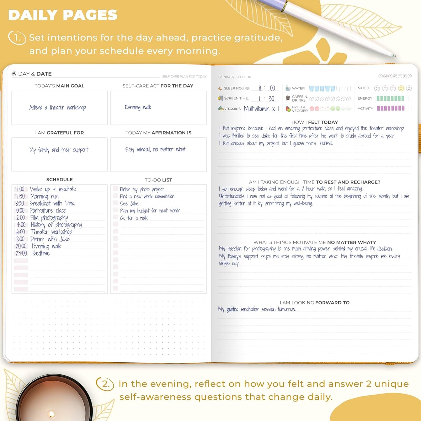 Clever Fox Self-Care Journal – Daily Reflection Notebook – Mental Health & Personal Development Planner, Meditation & Mood Log, A5 (Turquoise)