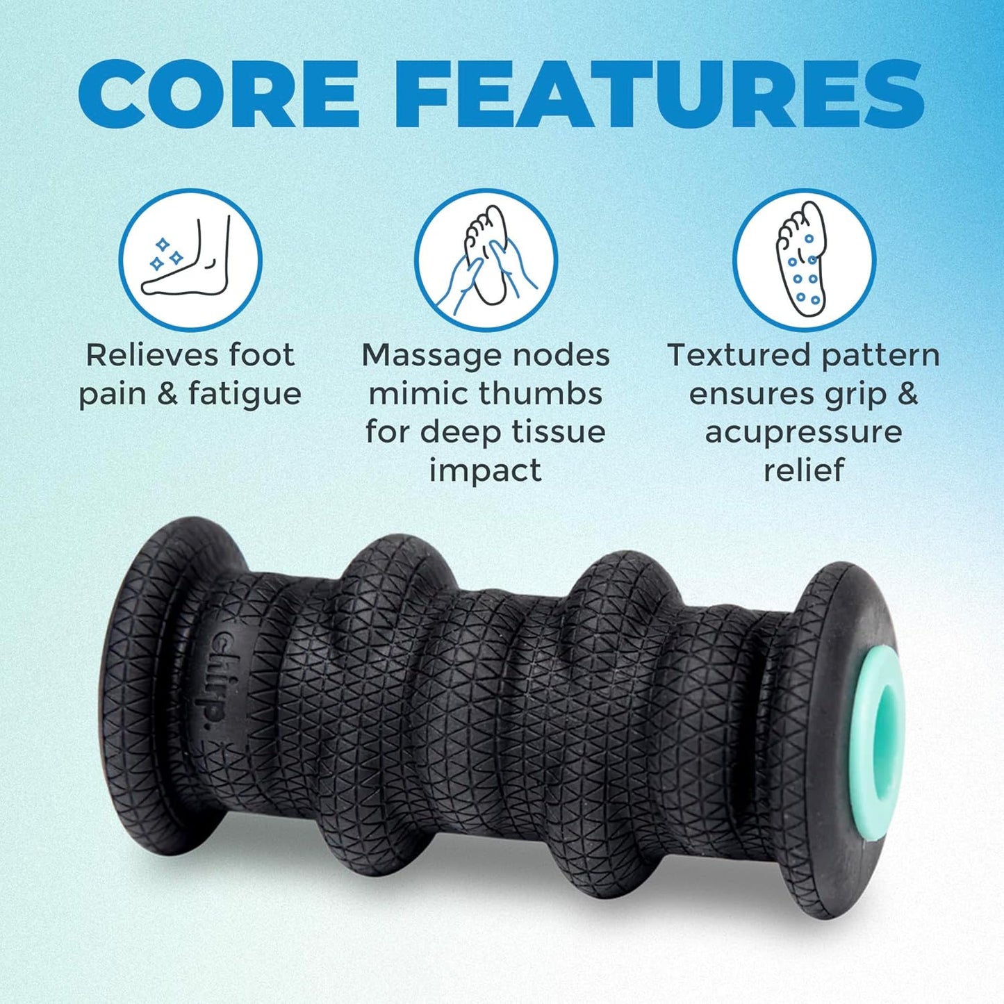Chirp Wheel XR Knot Kneader - Firm Massage Roller, Shiatsu Thumb Massage, Muscle Release Tool for Knots &Tension Relief | High Density Foam for Physical Therapy & Relaxation, 500lbs Capacity, 6" Mint