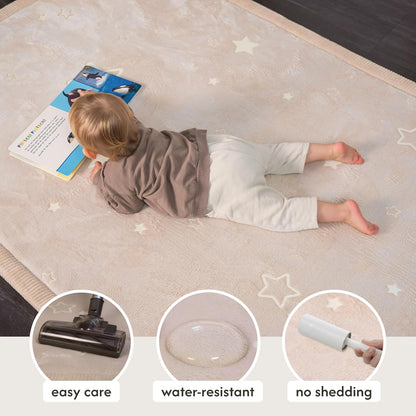Hakuna Matte CloudSoft Mat for Floor 60" x 80" Beige – Coral Velvet Memory Foam Rug – Non-Slip, Water-Resistant