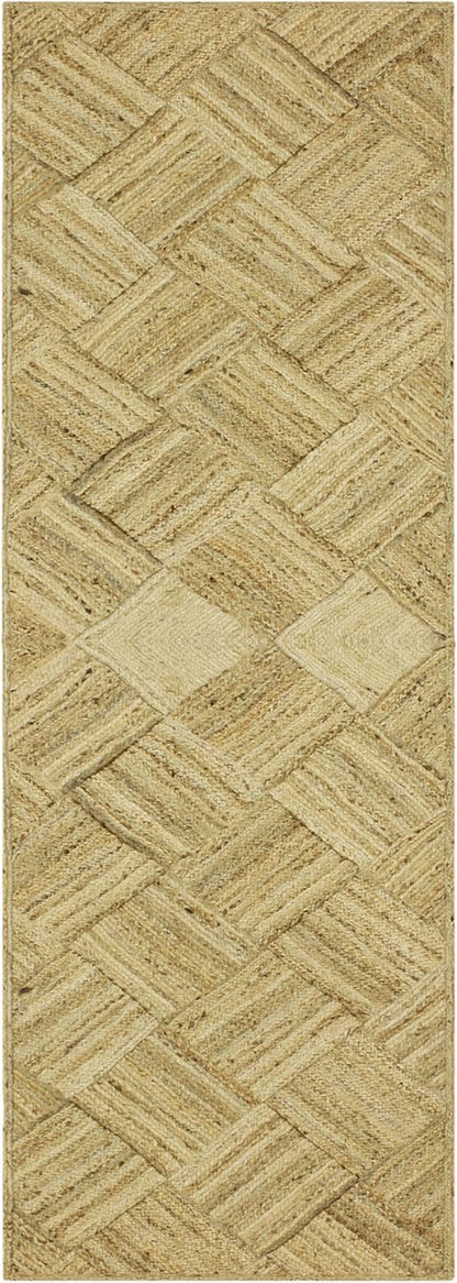 Hand Braided Jute 4 Ft Square Kilim Rug Flatweave Pink Geometric Pattern Jute Sisal Rug, Thick 0.27 Inch Indoor Outdoor Carpet for Kitchen, Bedside, Yoga Mat - Colors C