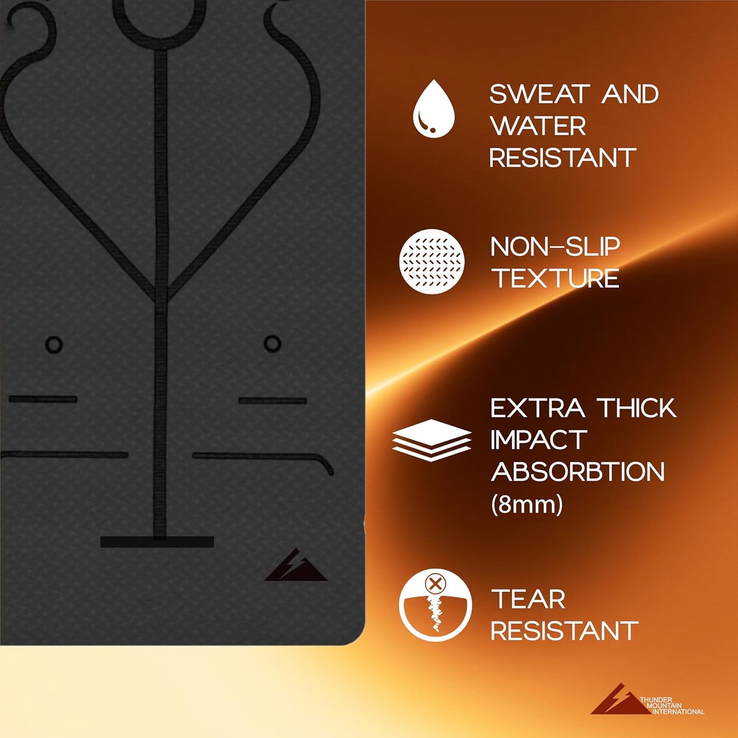 BodyForge Yoga Mat Thick Exercise Mat Thick 8mm TPE Eco-Friendly with Alignment Marks Non-Slip Extra Thick High-Density for Women and Men Workout Pilates