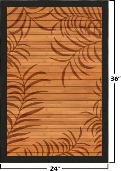 Red Lantern Bamboo Rug - Little Leaf - 4' x 6'