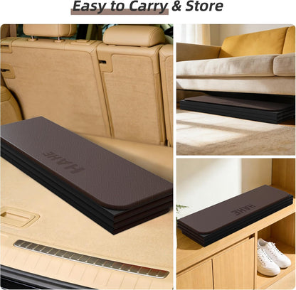 HAHE Foldable Yoga Exercise Mat, 74"Lx32"Wx1/3"Thick, TPE Multi-purpose Workout Mats with Non-slip Surface, Portable for Yoga/Pilates/Studio/Home Gym