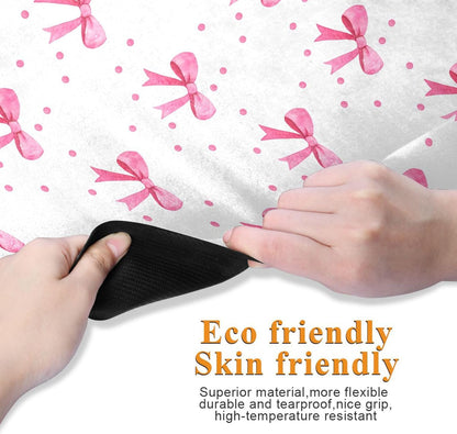 Pink Bows Yoga Mat, 71” x 26” Non-Slip Sports Yoga Mat with Storage Bag, for Indoor and Outdoor Fitness Exercise, Pilates
