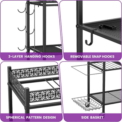 Yoga Mat Storage Rack, Home Gym Storage Rack, VOPEAK Workout Storage for Yoga Mat, Foam Roller, Gym Organizer Gym Equipment Storage for Home Exercise and Fitness Gear