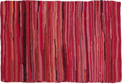 Ramanta Home 100% Cotton Chindi Hosiery Rug 24x36 Inch - Dark Multi, Farmhouse Reversible Soft Bohemeian Rugs Ideal for Entryways, Kitchen, Bedroom | Durable Lightweight Handmade Accent Doormat