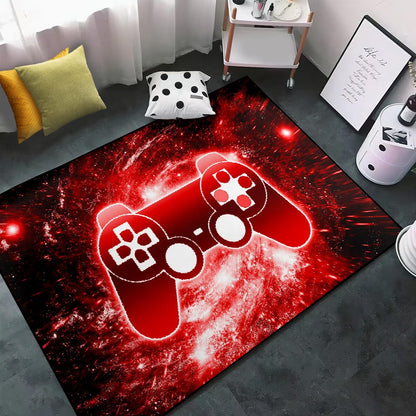 Video Game Rug - Gaming Themed Rug Gamepad Controller Area Rugs for Bedroom Gaming Carpet for Boys Game Carpet for Playrooms Bedroom Doormat Yoga Mats
