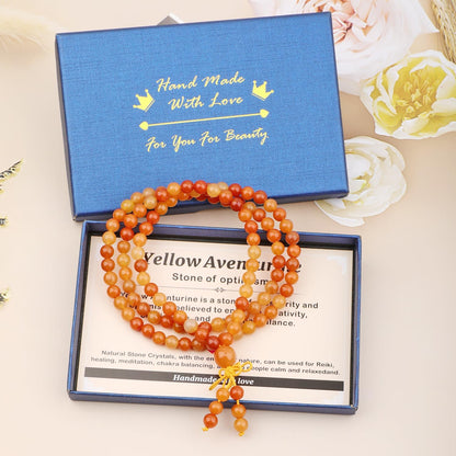AD Beads 6mm 8mm 108 Prayer Mala Jasper Elastic Bracelet - Handmade Yoga Meditation Healing Power Energy Gifts for Unisex Adult.