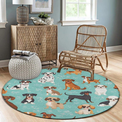 Large Home Decor Mat, Soft Round Yoga Carpet, Non Slip Machine Washable Home Office Circle Rug Gothic Witchy Sun Moon Mushroom Moth