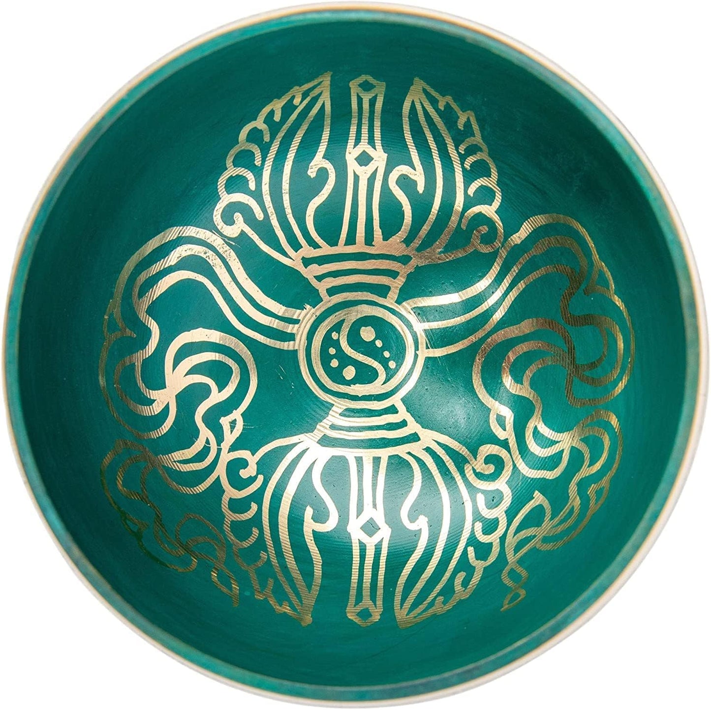 Tibetan Singing Bowl Set - Authentic Handcrafted Mindfulness Meditation Holistic Sound 7 Chakra Healing by Himalayan Bazaar (Turquoise)