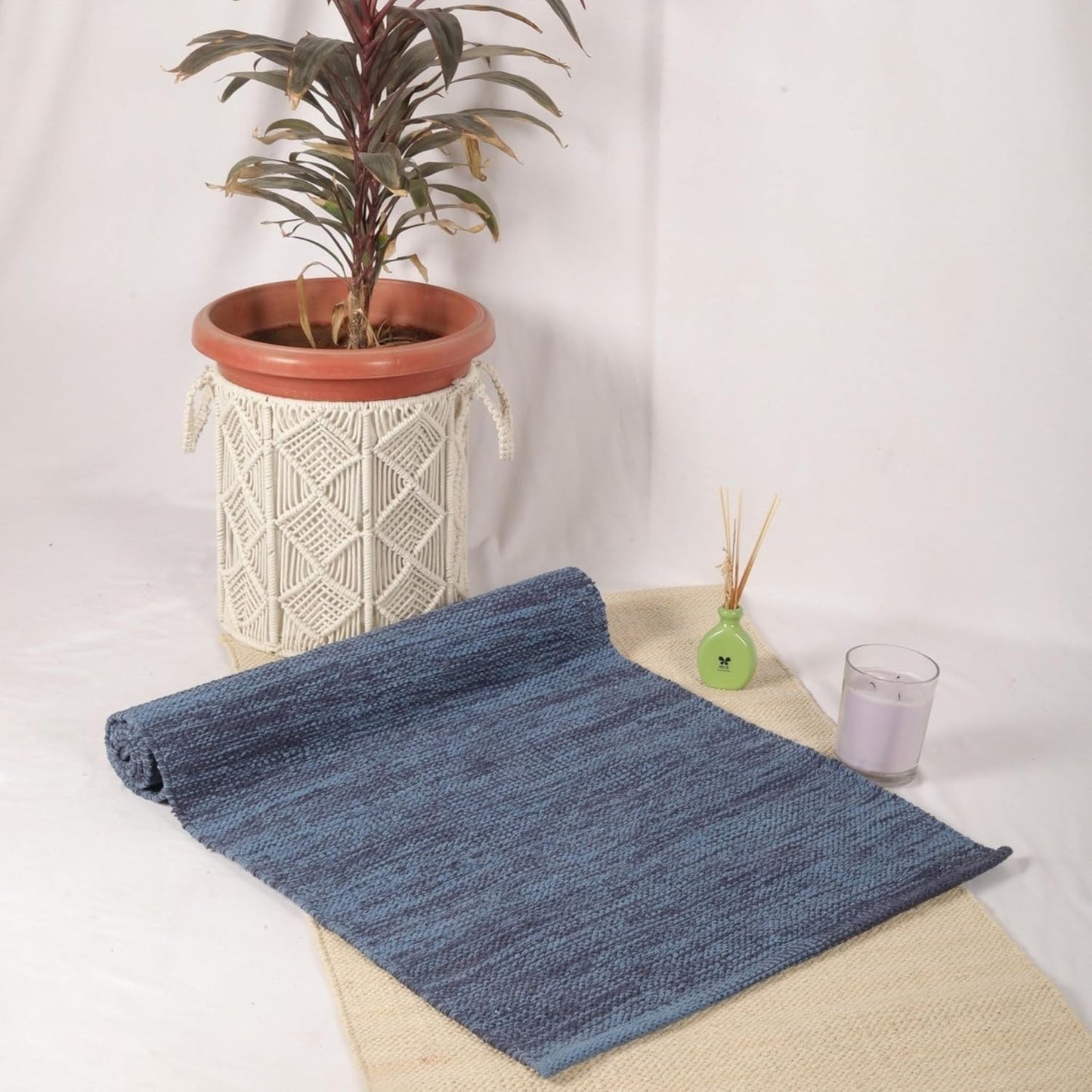 Trade Star Organic Cotton Yoga Mat Handloomed Meditation Rug Inches Perfect Size Mat Travel Mat for Indoor/Outdoor Use 72"L x 24"W Highly Absorbent Reversible Yoga Rug Tie Dye Yoga Mat for Exercise