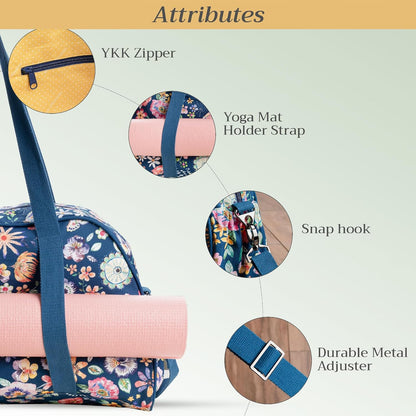 Maison d' Hermine Yoga Mat bag, Cylindrical bag for Woman&Men, yoga mat Bag &Adjustable shoulder straps Yoga Mat Carrier Bag with Drawstring Water Bottle Pocket and zipper pocket Easter Gifts
