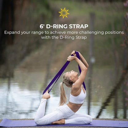 Sunshine Yoga 6-Pack Restorative Yoga Kit, 1 Yoga Bolster (24" x 12" x 6"), 2 Yoga Blocks (4" x 6" x 9"), 1 6ft D-Ring Yoga Strap, 1 Mexican Yoga Blanket, and 1 Unscented Sateen Eye Pillow