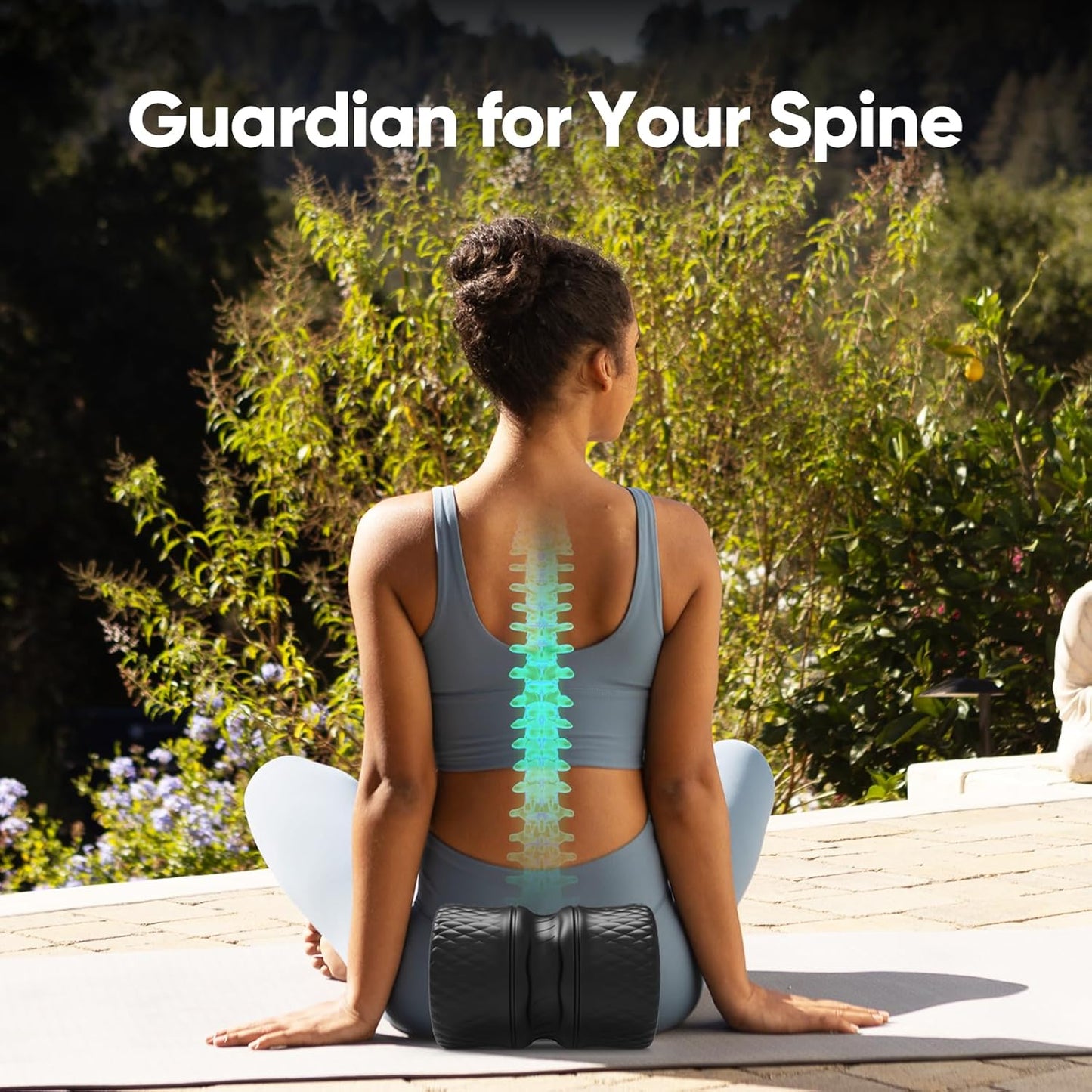 FitBeast Back Roller - Deep Tissue Massage Wheel, Yoga Wheel & Back Stretcher for Pain Relief (9'', Blue)