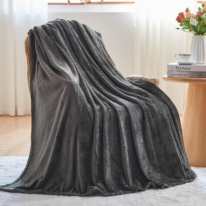 NEWCOSPLAY Super Soft Throw Blanket Light Purple Premium Silky Flannel Fleece Leaves Pattern Lightweight Bed Blanket All Season Use (Light Purple, Throw(50"x60")) - Colors A