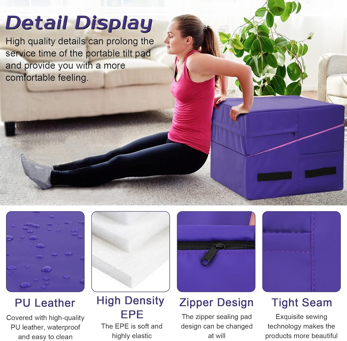 PayLessHere Gymnastics Tumbling Mats Incline Tumbling Mat Folding Gymnastic Tumbling Mat 48"x24"/34"x24" lnch Indoor/Outdoor Exercise Mat Home Gym Yoga Mat with Handle