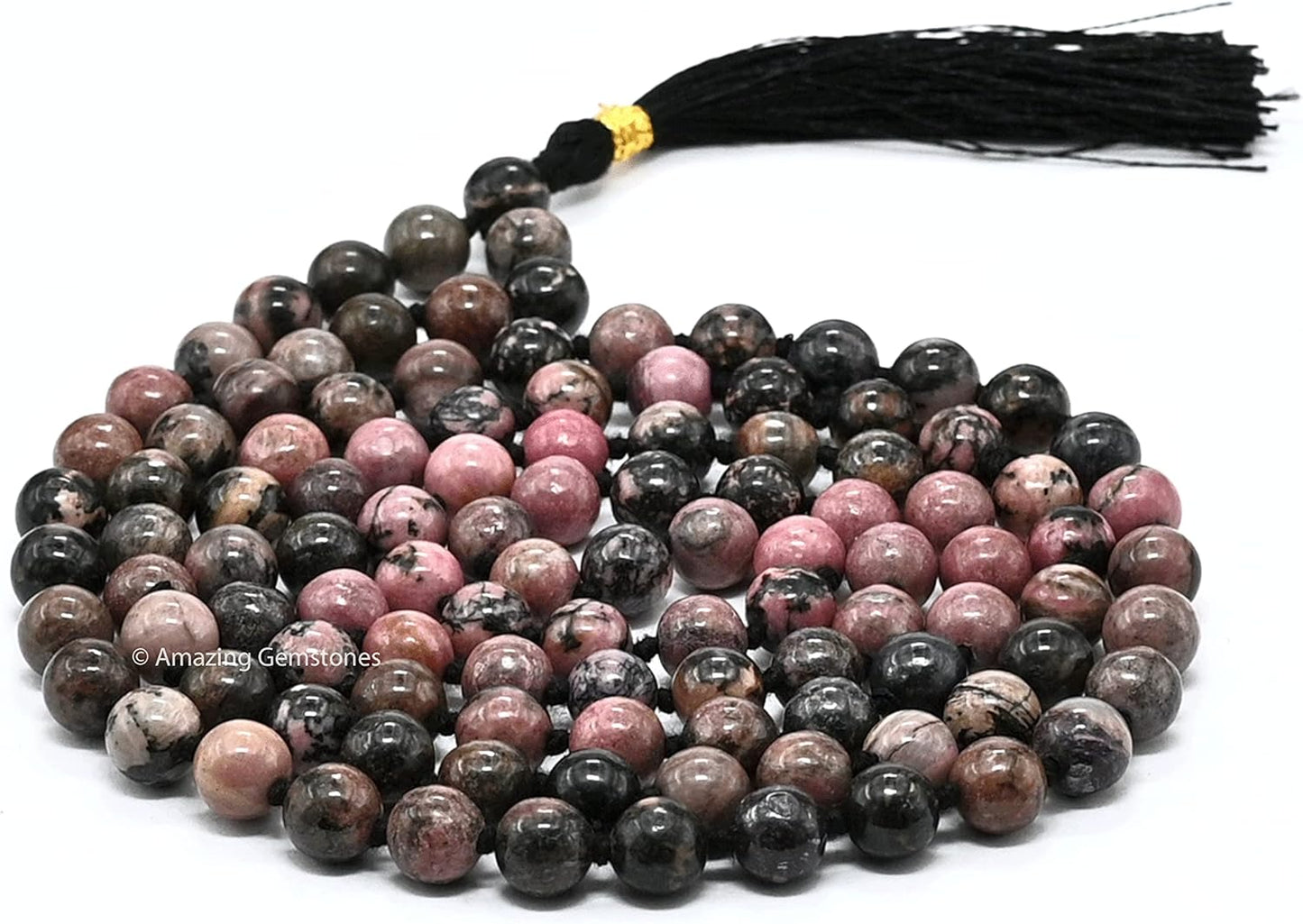 Amazing Gemstone 108 Beads Handmade Mala (Knotted, Rudraksha) - Colors A